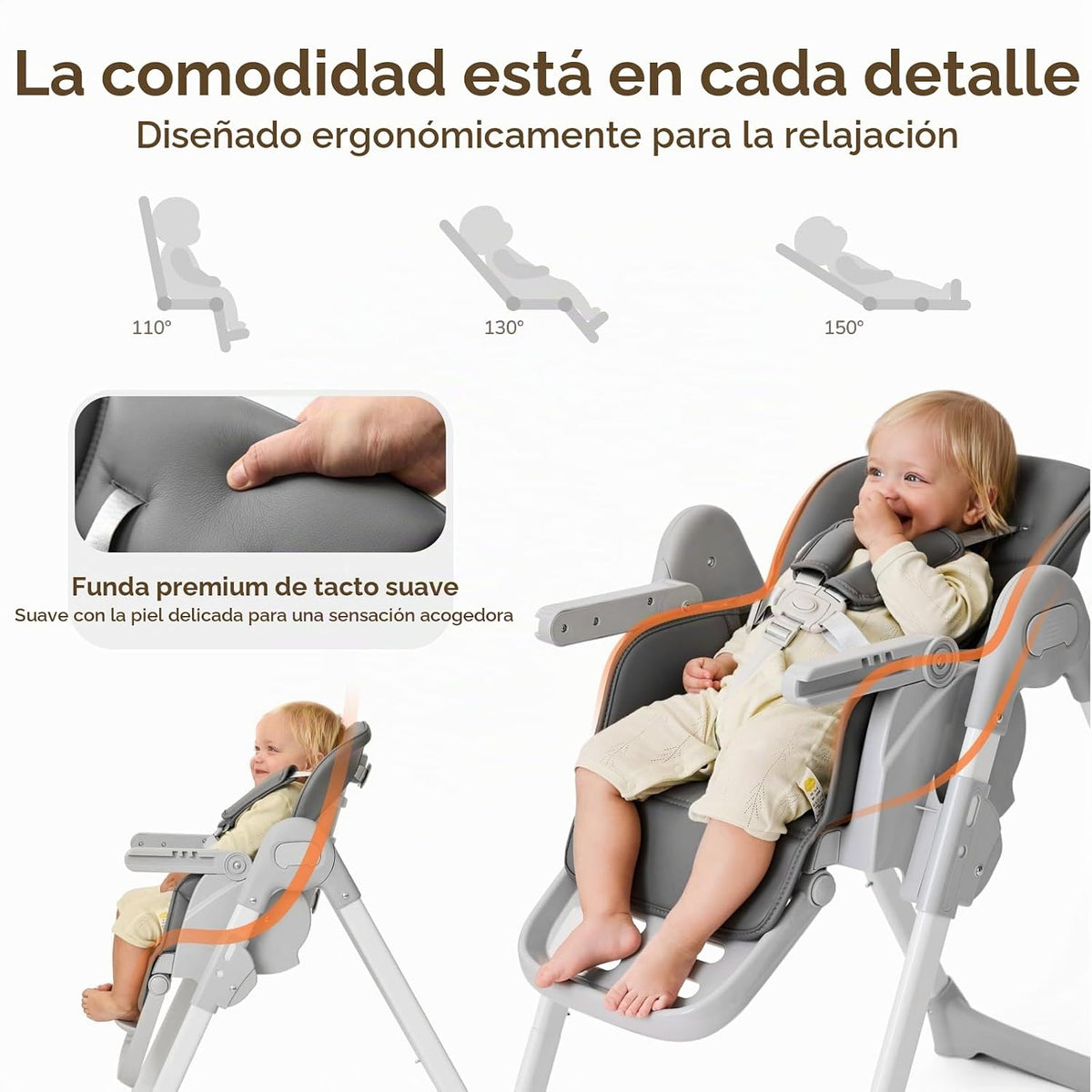 Tinyiota Sillas altas 4 en 1 para bebés y niños pequeños con ruedas...