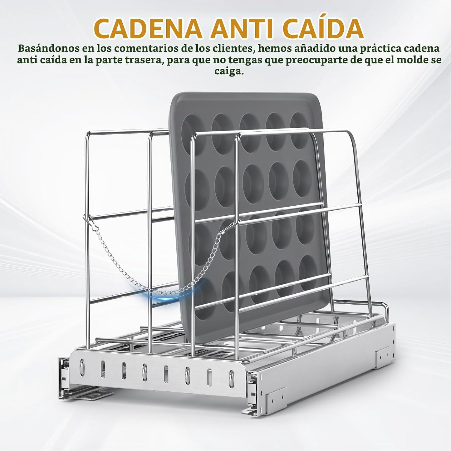 Organizador de gabinete extraíble para tabla de cortar, bandeja de...