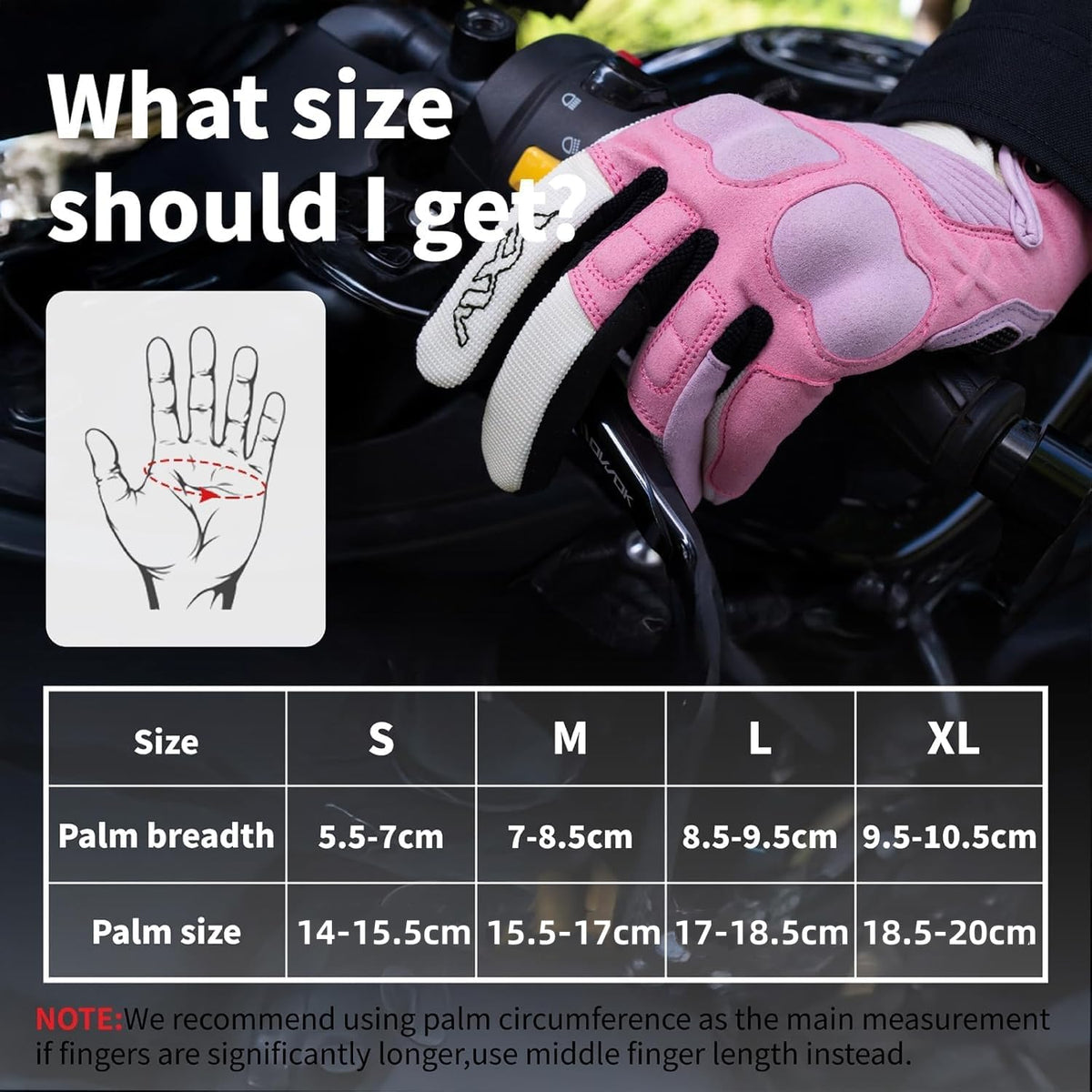 VXW Guantes de motocicleta para mujeres - con protección de palma y...