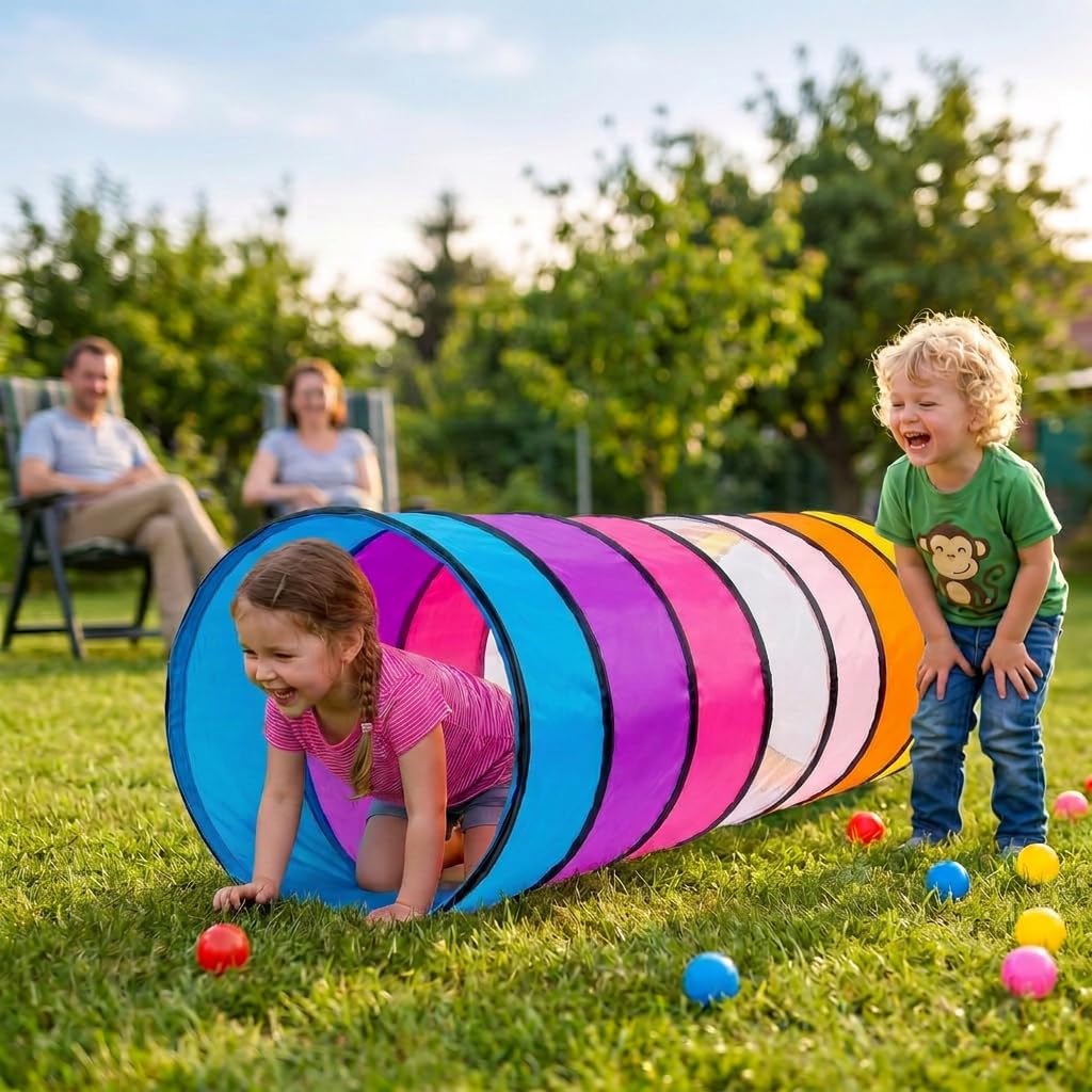 NUBUNI Tienda de campaña de túnel de juego para niños pequeños, col...