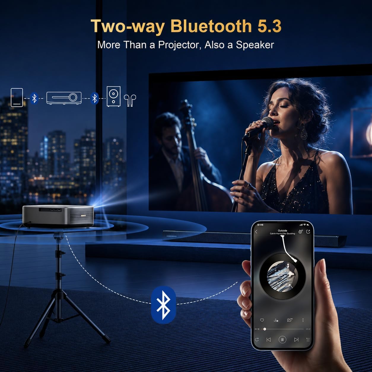 Proyector inteligente compatible con 4K actualizado Alvar con 2500...