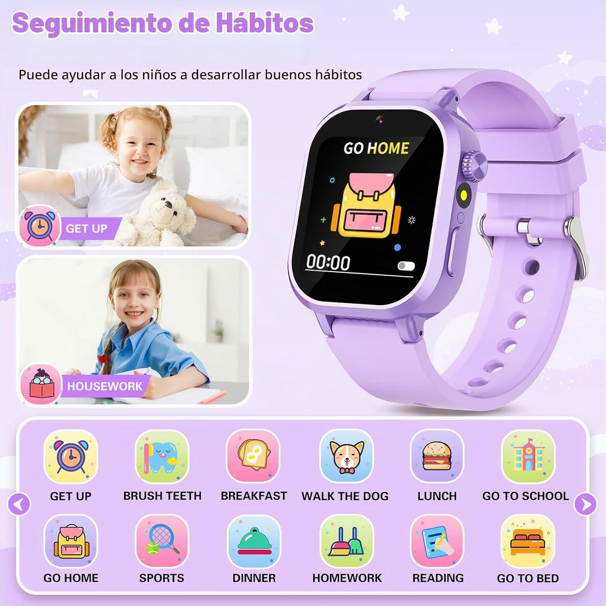 Wiszodet Reloj inteligente para niños resistente al agua, regalo pa...