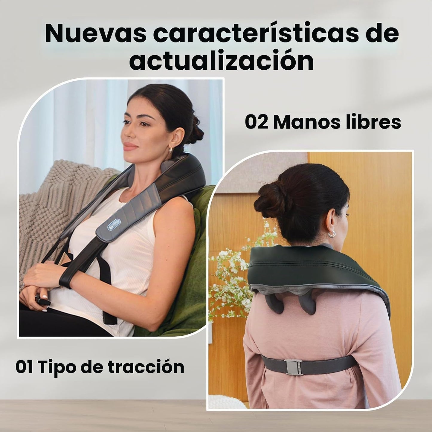 COMFIER Masajeador de cuello y hombros con calor, masajeador Shiats...