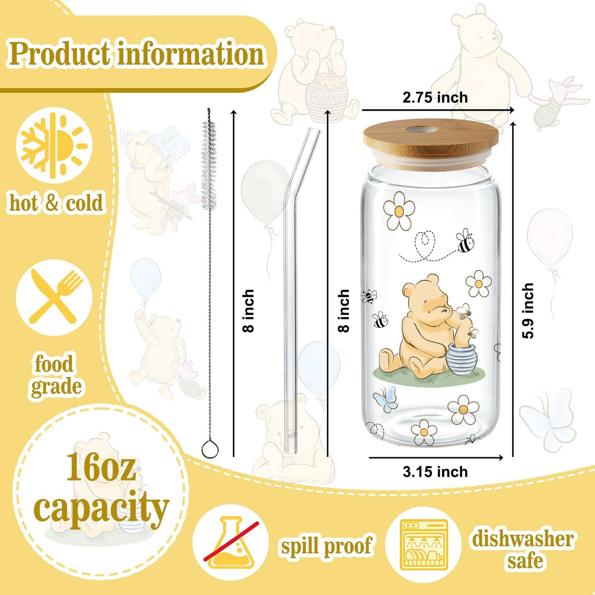 Regalos de agradecimiento de Winnie, regalos de amistad The Pooh, r...