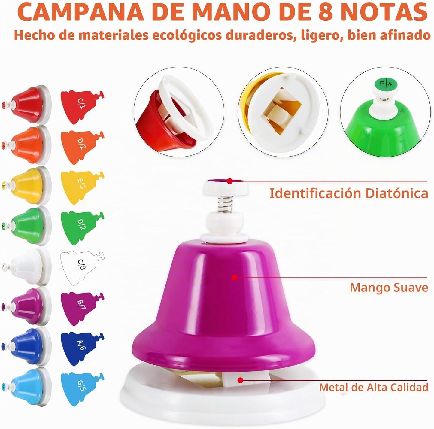 EASTROCK DeskBells - Juego de mancuernas de 8 notas para adultos |...