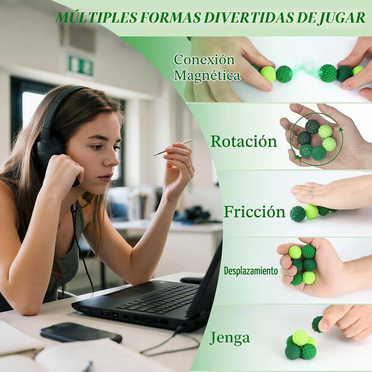 Bolas Magnéticas de Silicona, Juguetes para Personas Inquietas para...