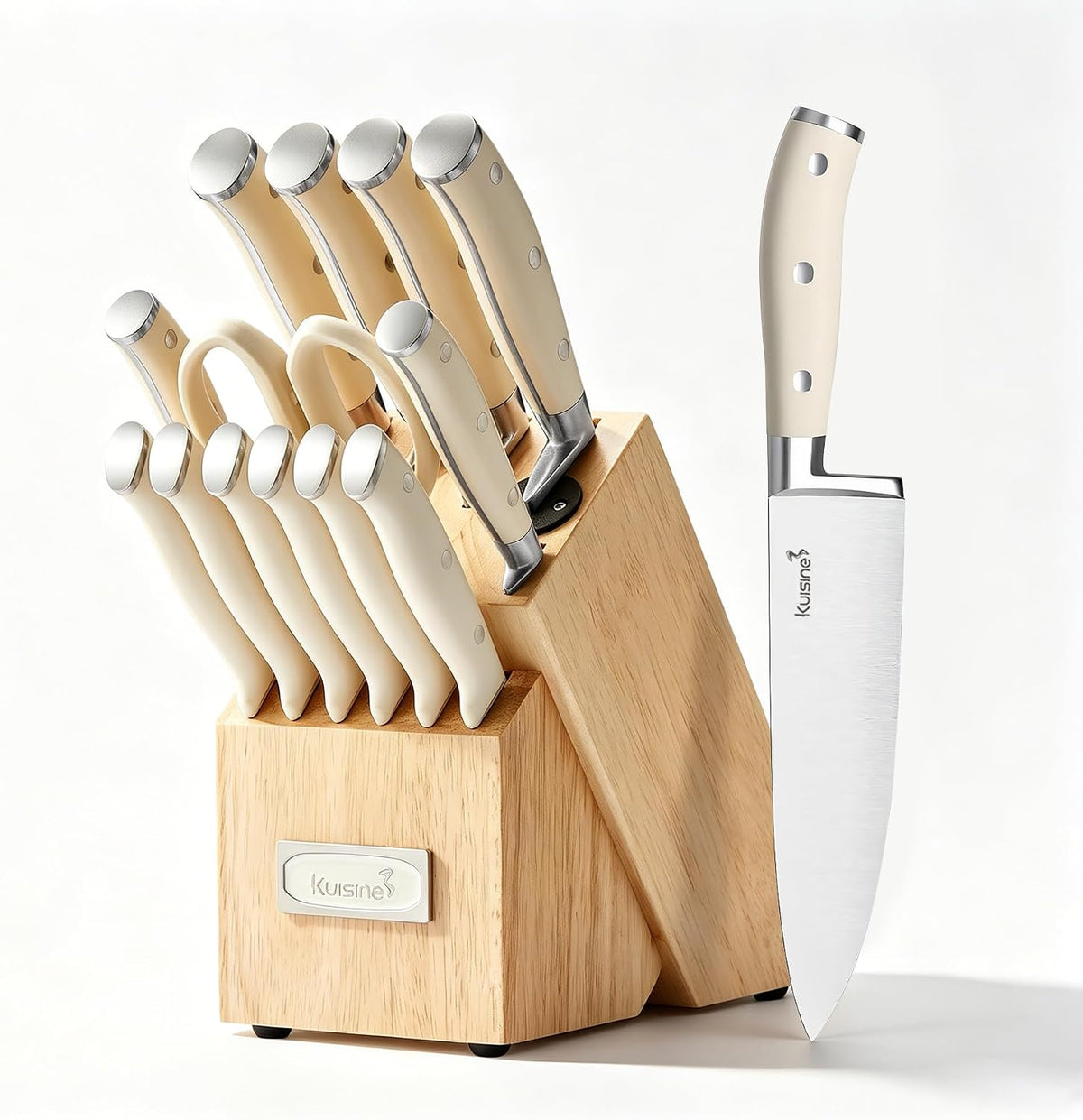 Juego de cuchillos de chef Kuisine, juego de cuchillos de acero ino...