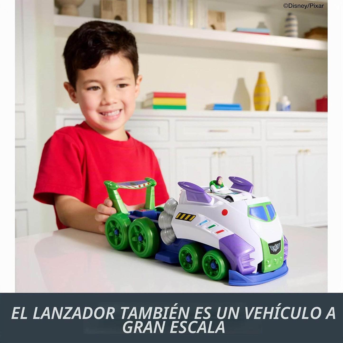 Hot Wheels Coche de juguete, Disney y Pixar Hi-Tech Buzz Lightyear...