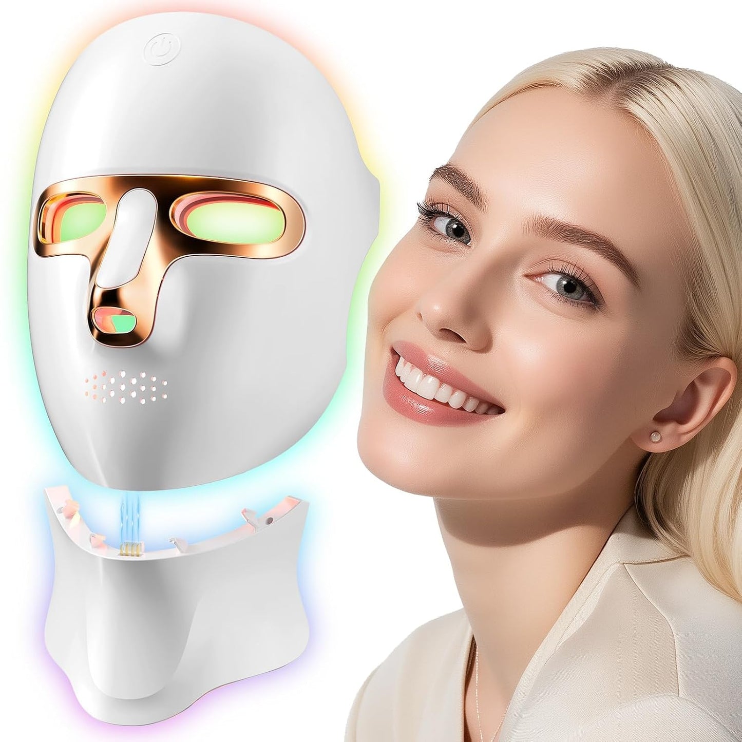 ONLUKY Máscara de terapia de luz roja Máscara facial LED recargable...