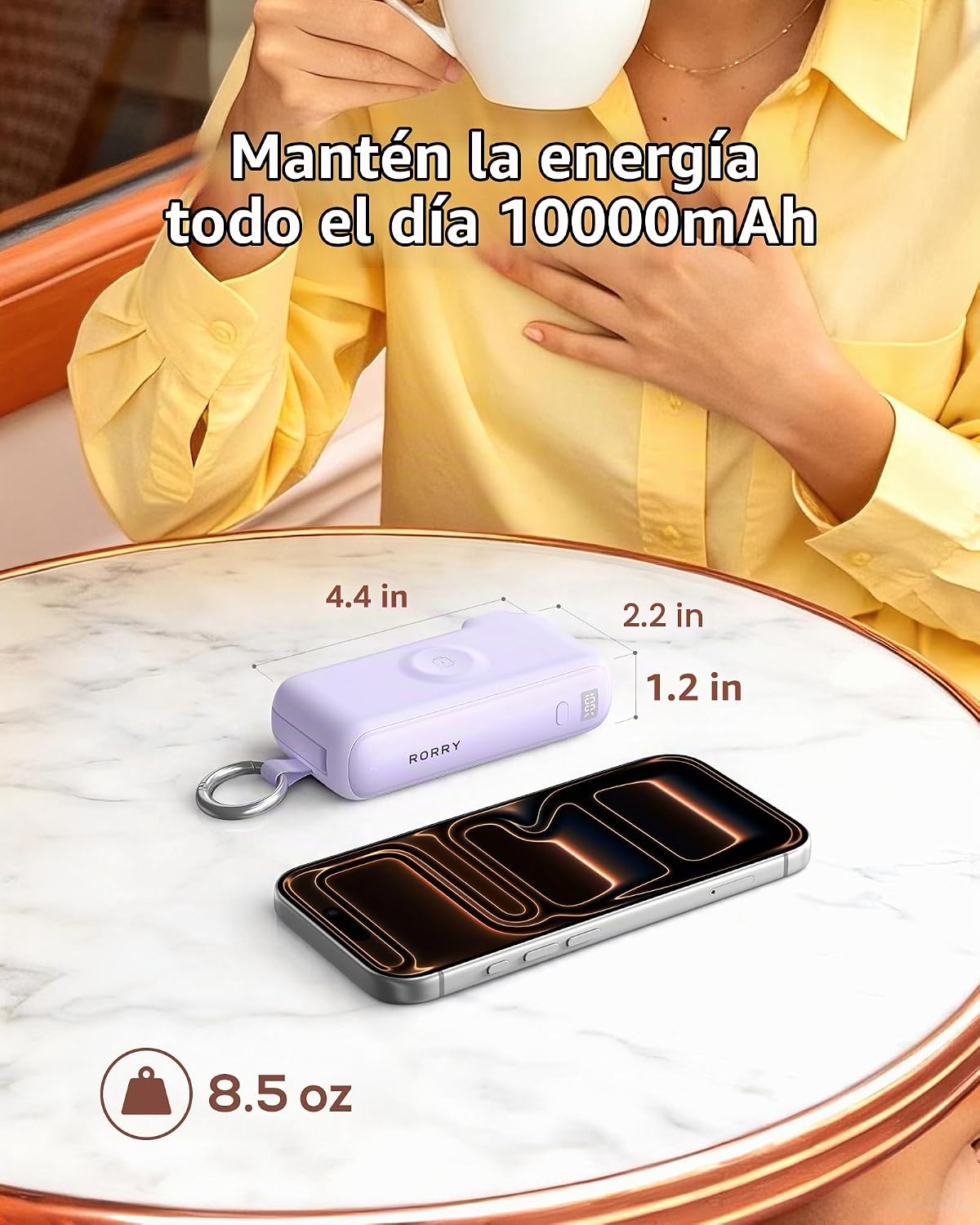 RORRY Cargador portátil de flujo 10000mAh 40W enchufe de pared Banc...