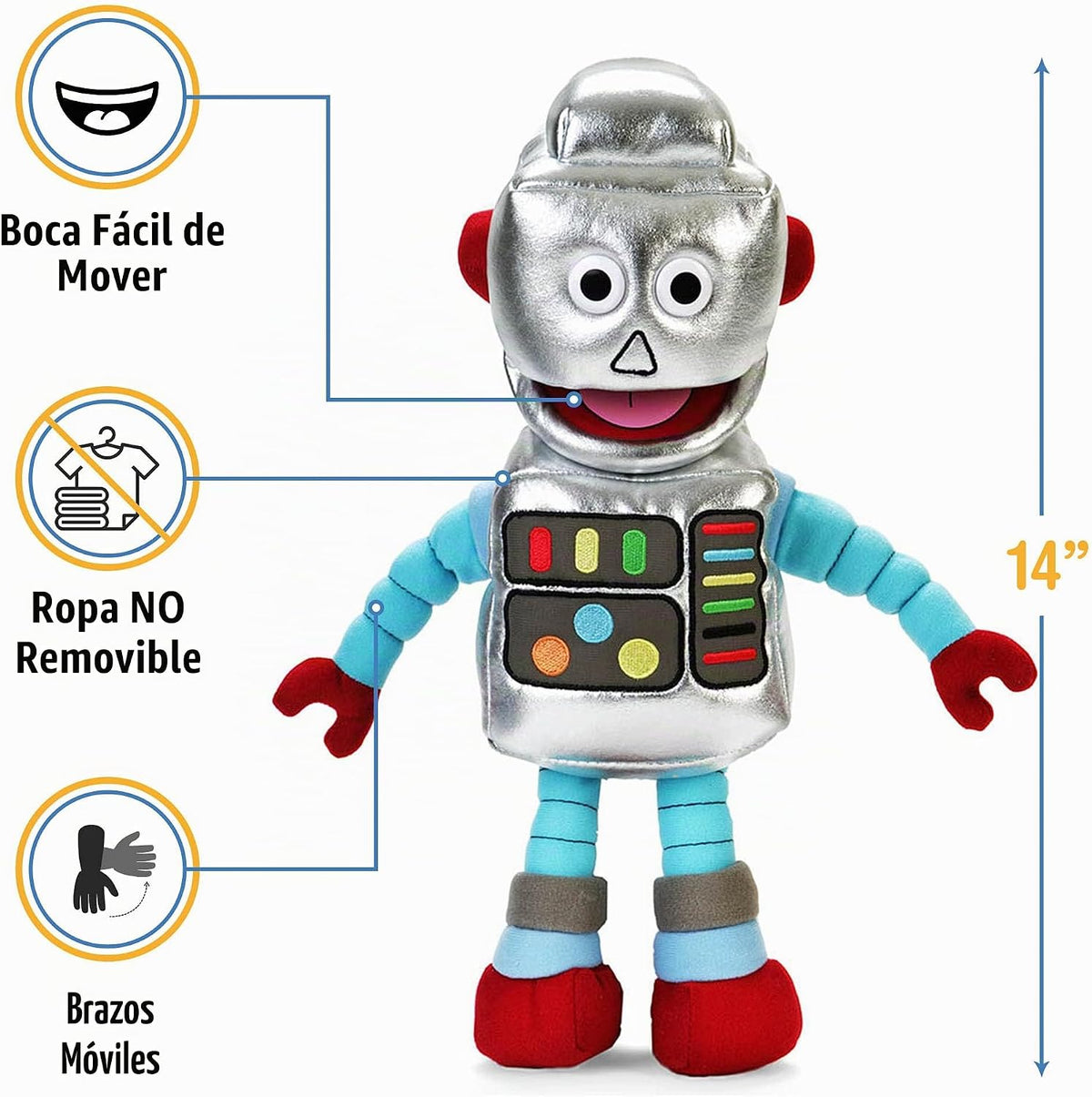 Robot de 14", marioneta de mano
