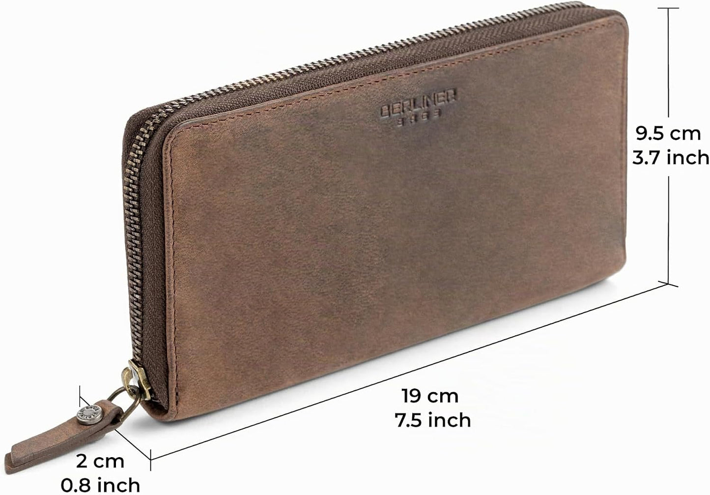 BERLINER BAGS Cartera de cuero genuino Margo, con bloqueo RFID, tar...