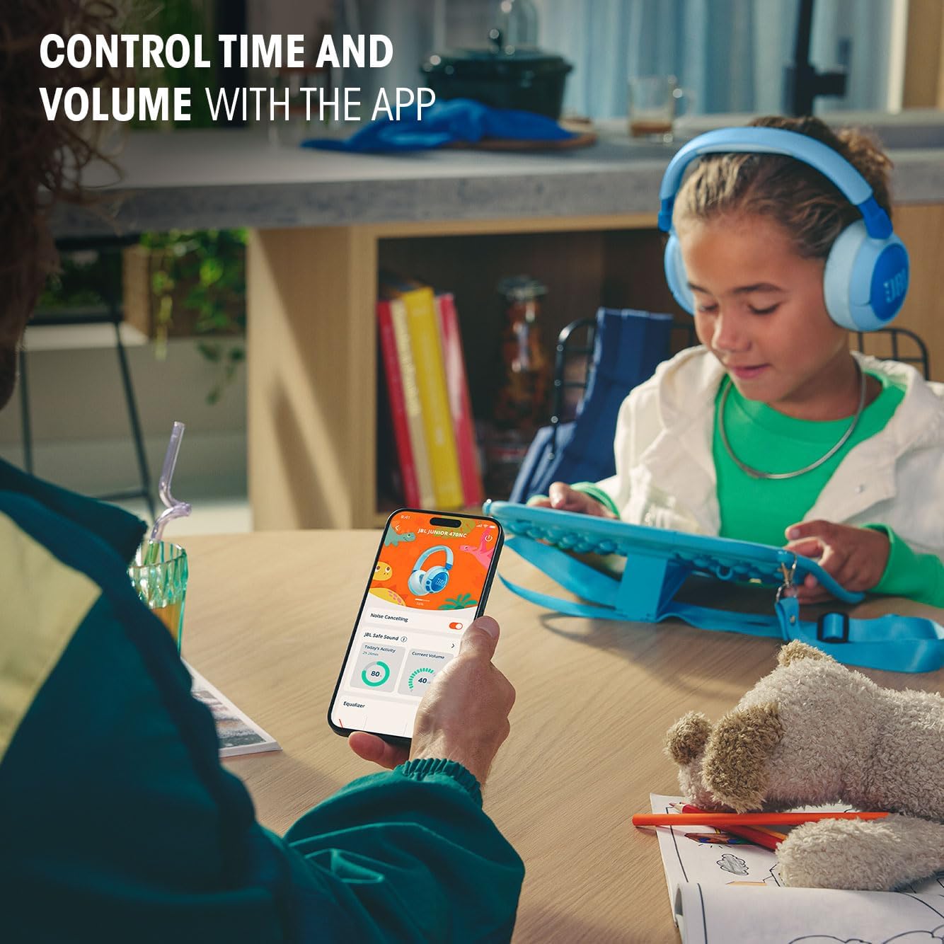 JBL Junior 470NC - Auriculares para niños con cancelación - Rosa |...