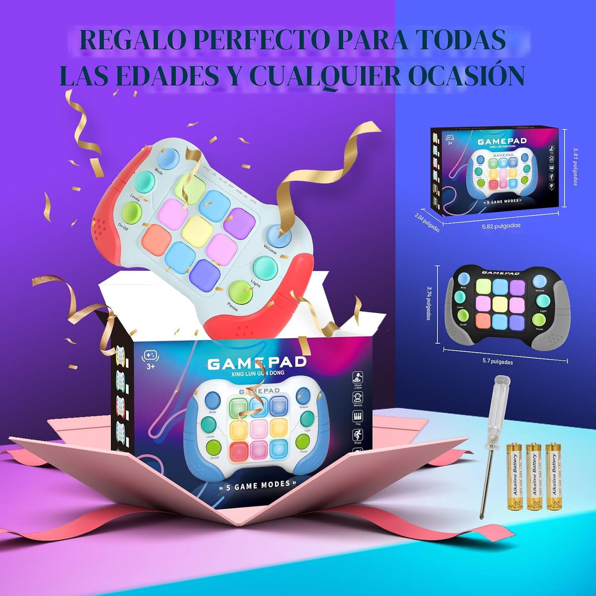 AOTIBO Manija de juguetes antiestrés de presión rápida, juego elect...