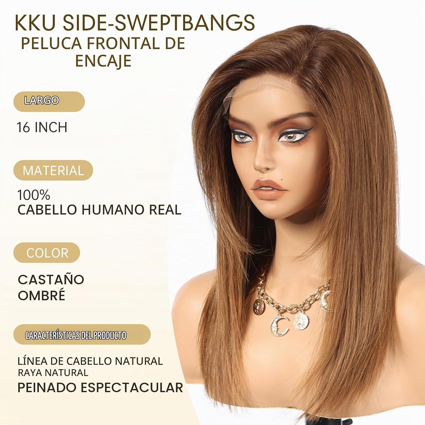 Wear but free KKU - Pelucas de cabello 100% humano para mujer, pelu...