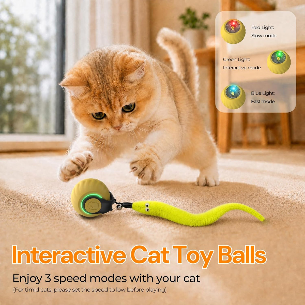 Juguetes interactivos para gatos con sonidos de pájaros y 7 modos d...