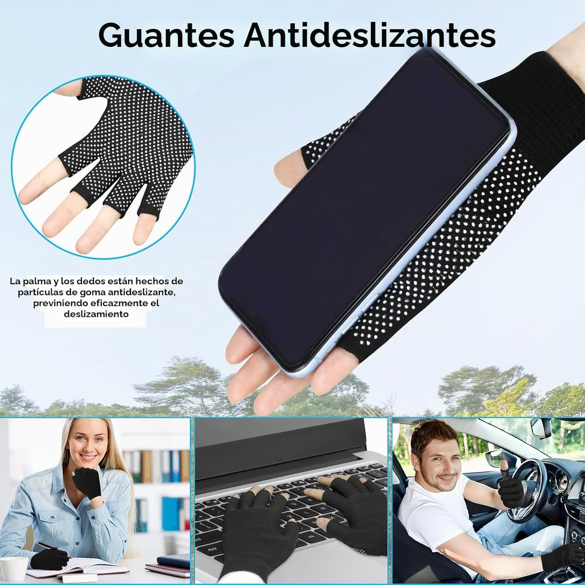 KkaFFe Guantes de trabajo ligeros para hombres y mujeres con medio...