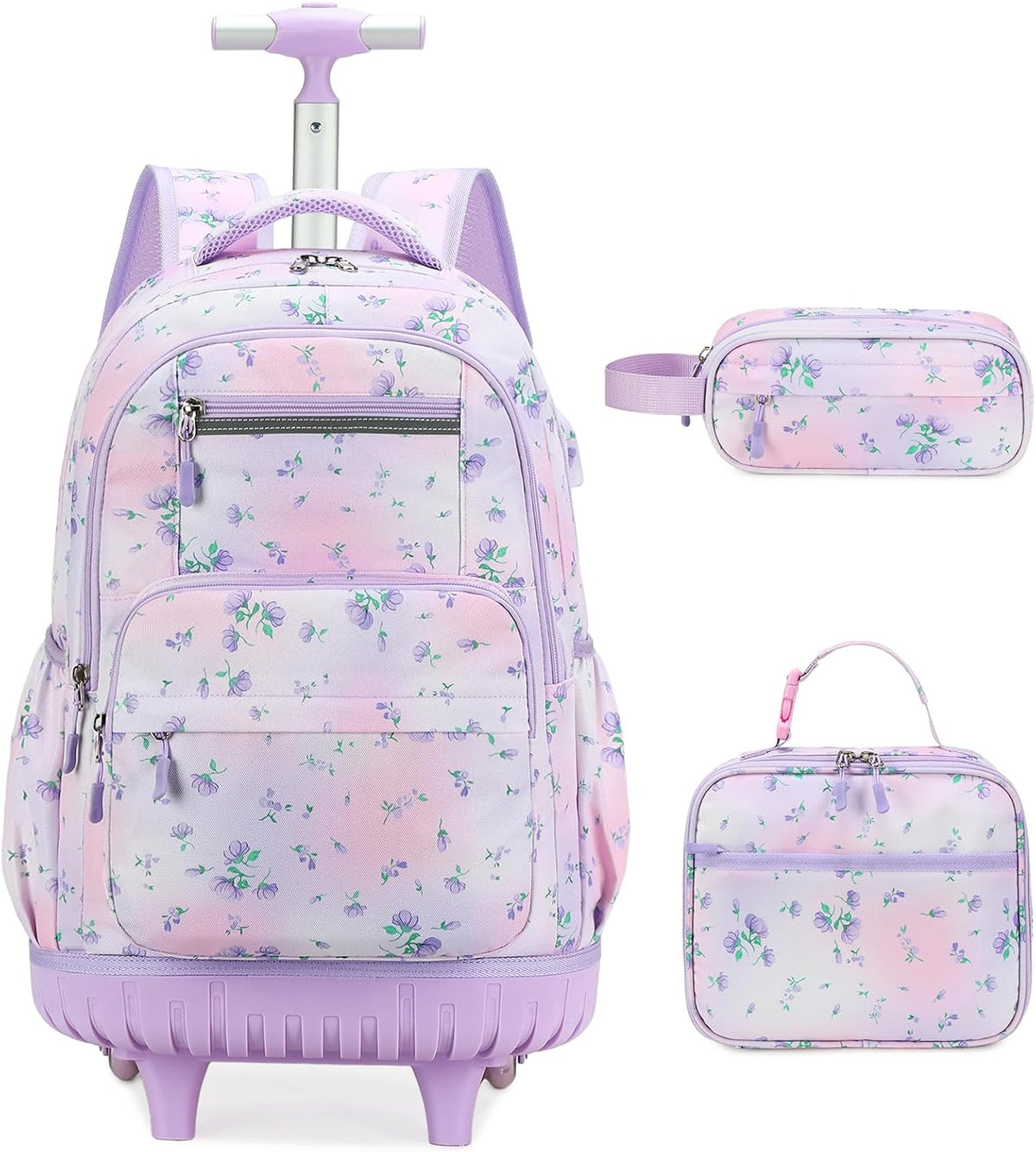 ACESAK Mochila con ruedas para niñas, mochila escolar con ruedas en...
