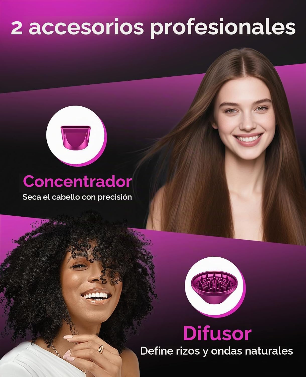 Secador de pelo, Secadores de pelo CONFU para mujer 21000PRM | Seca...