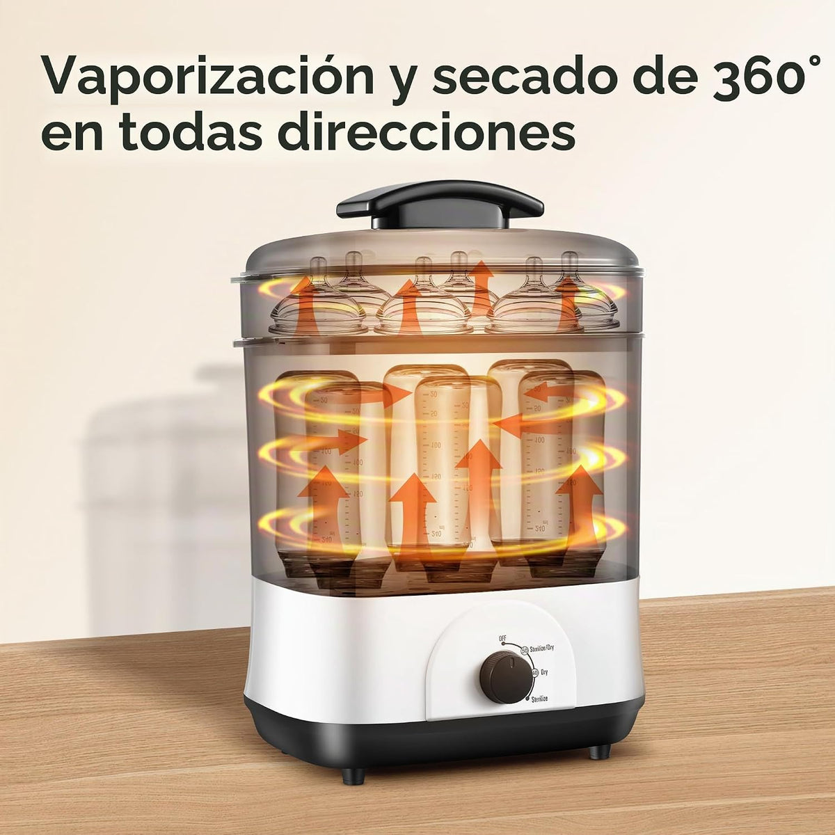 AMZBABYCHEF Vaporizador de biberones, vaporizador y secadora de bot...