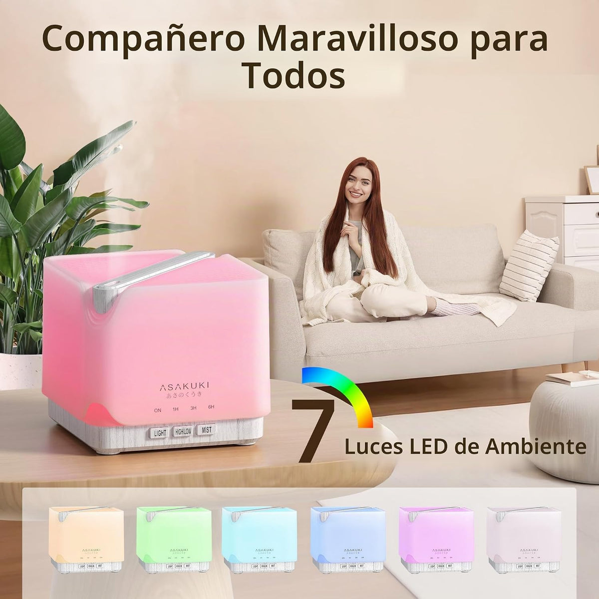 ASAKUKI Difusor de aceites esenciales premium de 700 ml (23.7 fl oz...