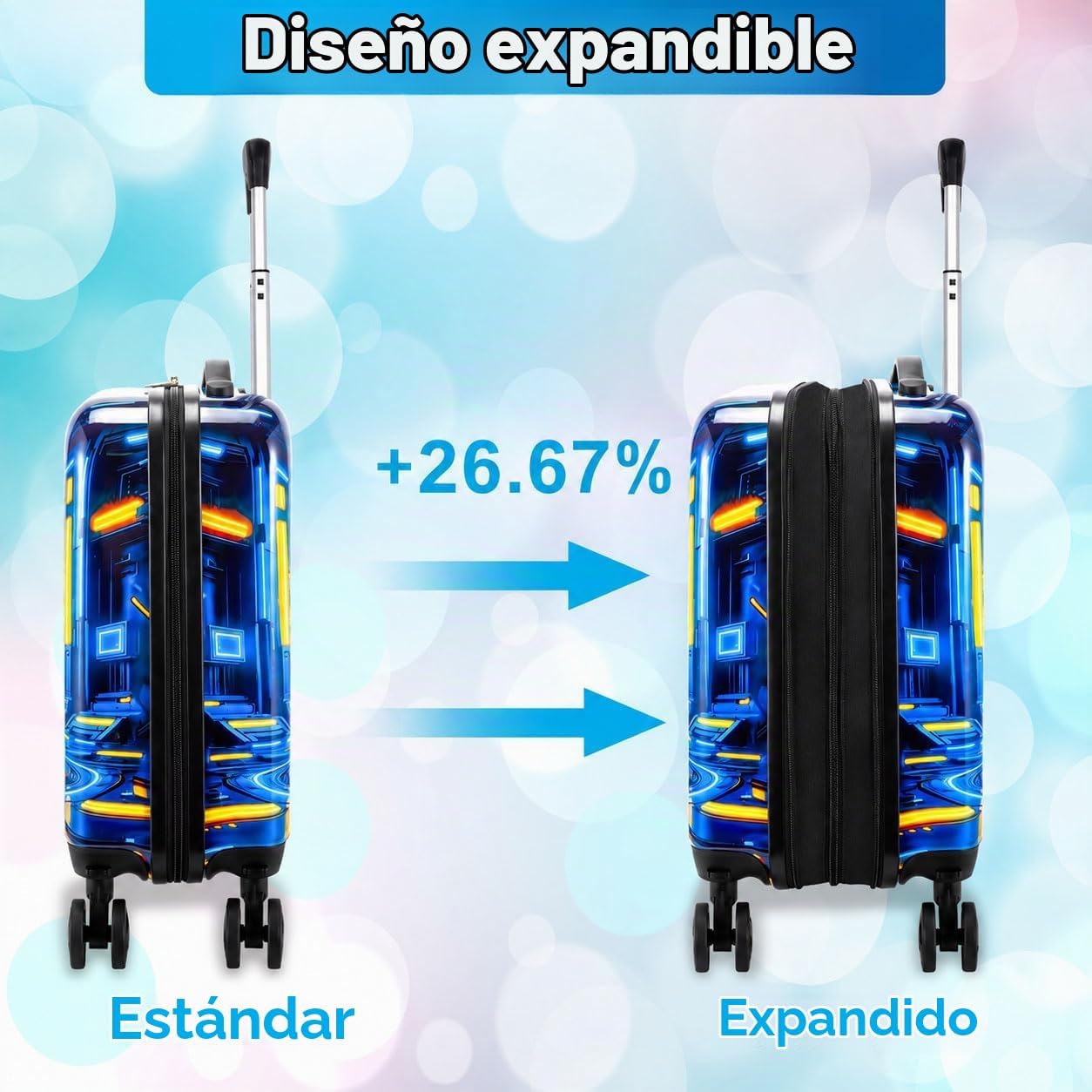 Juego de equipaje de mano ligero para niños, 2 piezas con ruedas, m...