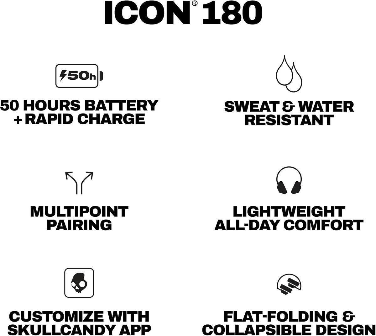 Skullcandy Icon 180 Auriculares inalámbricos Bluetooth en la oreja...