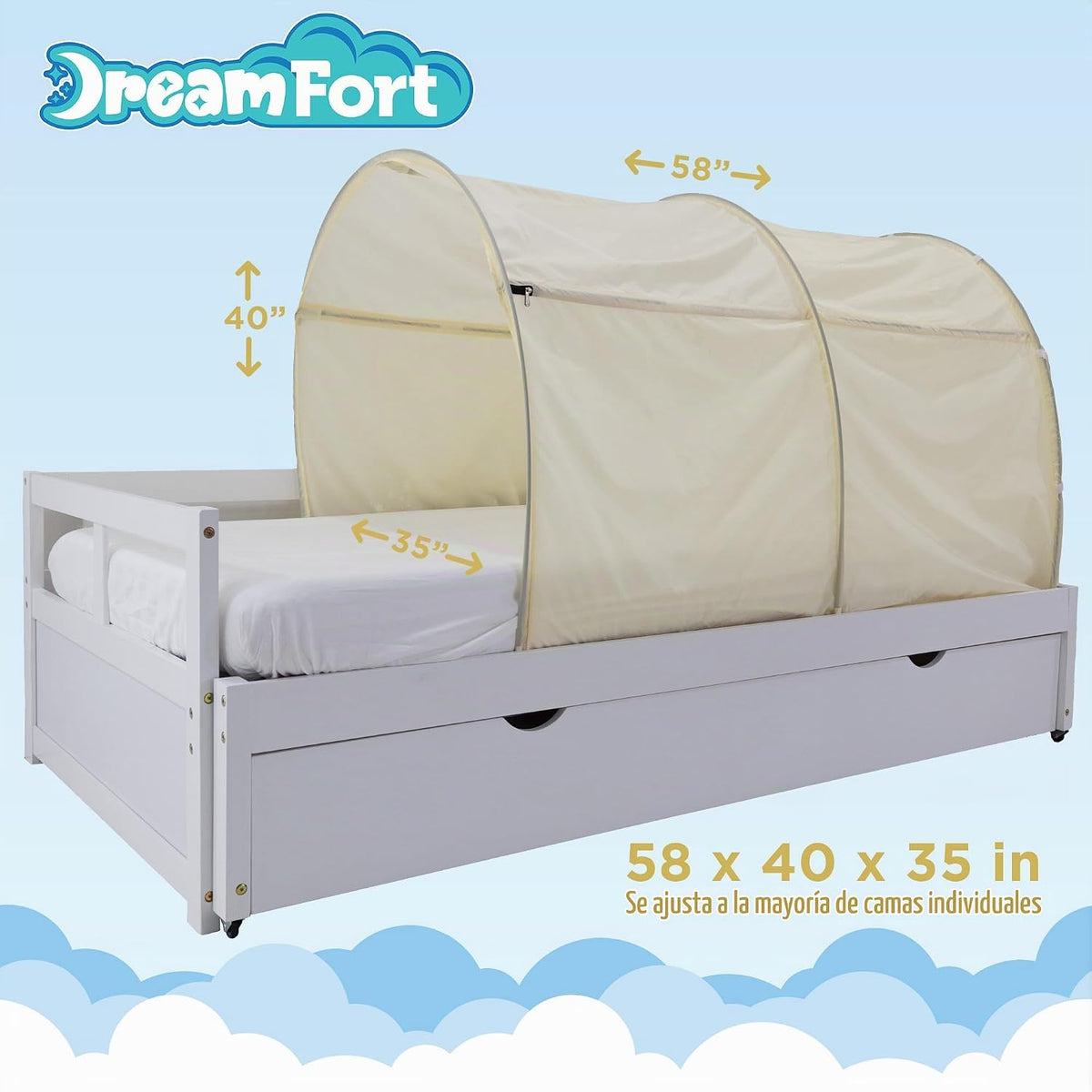 AIR FORT Original DreamFort - Toldo portátil desplegable para cama...