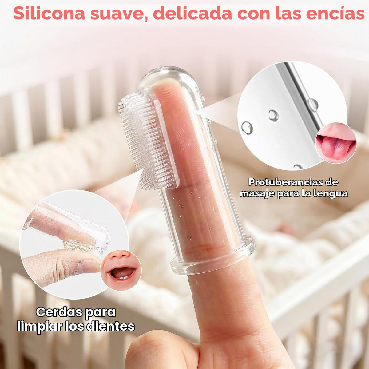 Limpiador de lengua para bebés, cepillo de dientes para recién naci...