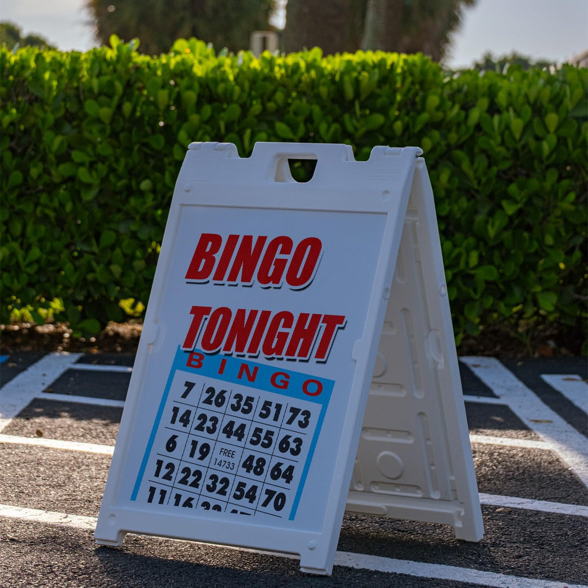 A-frame Sidewalk Bingo Tonight Letrero de doble cara con marco en A...