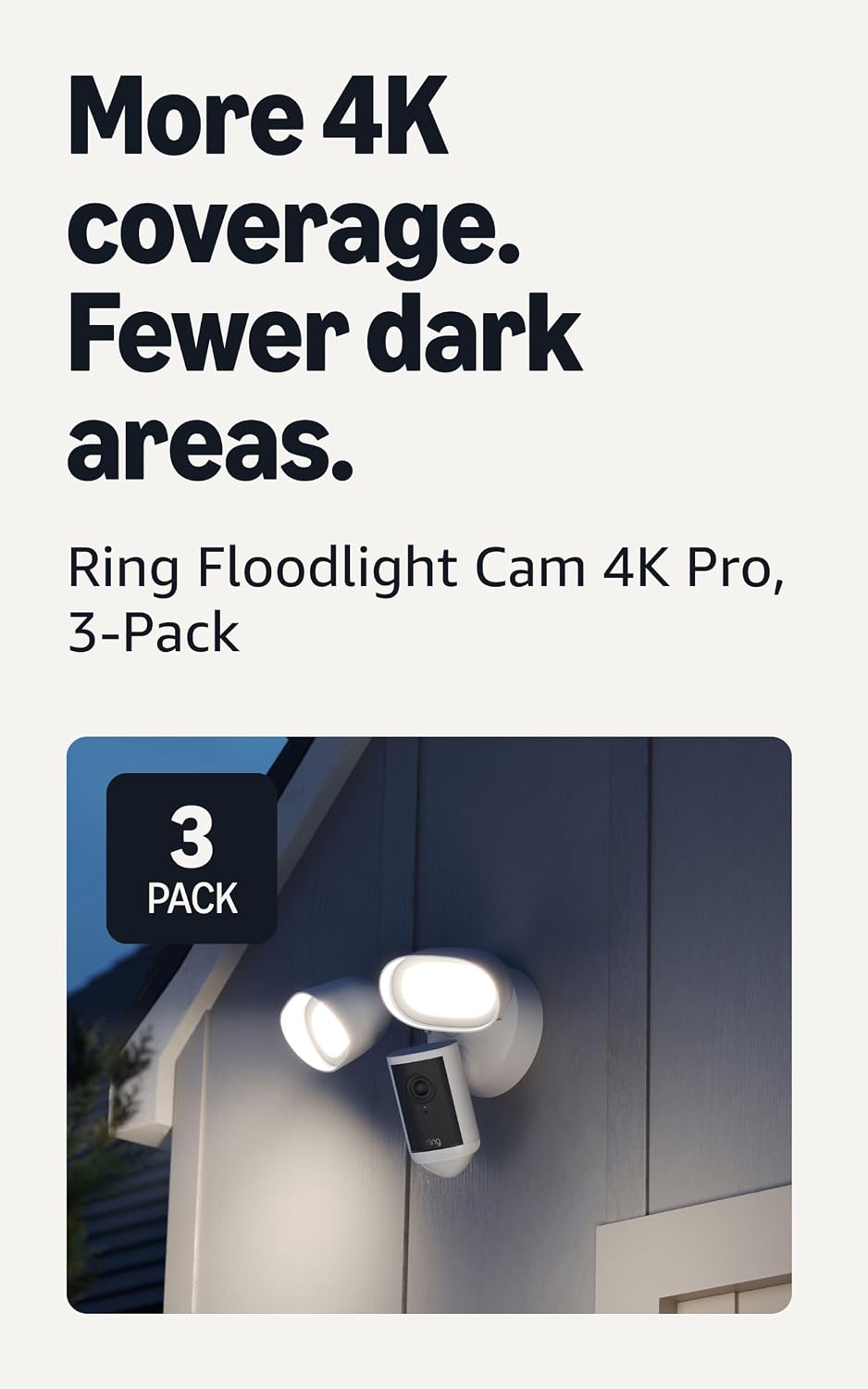 Cámara con reflector 4K Ring Pro cableada (último modelo): video Re...