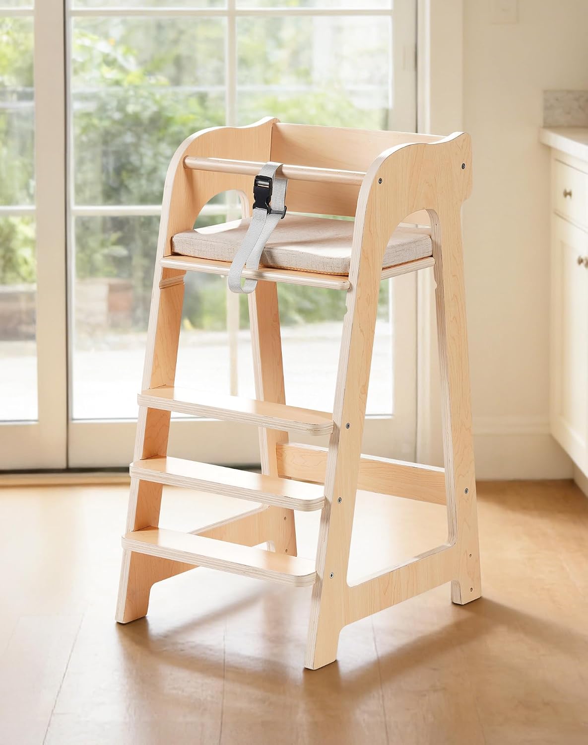 ROBUD Silla alta de madera para niños pequeños, trona para altura a...