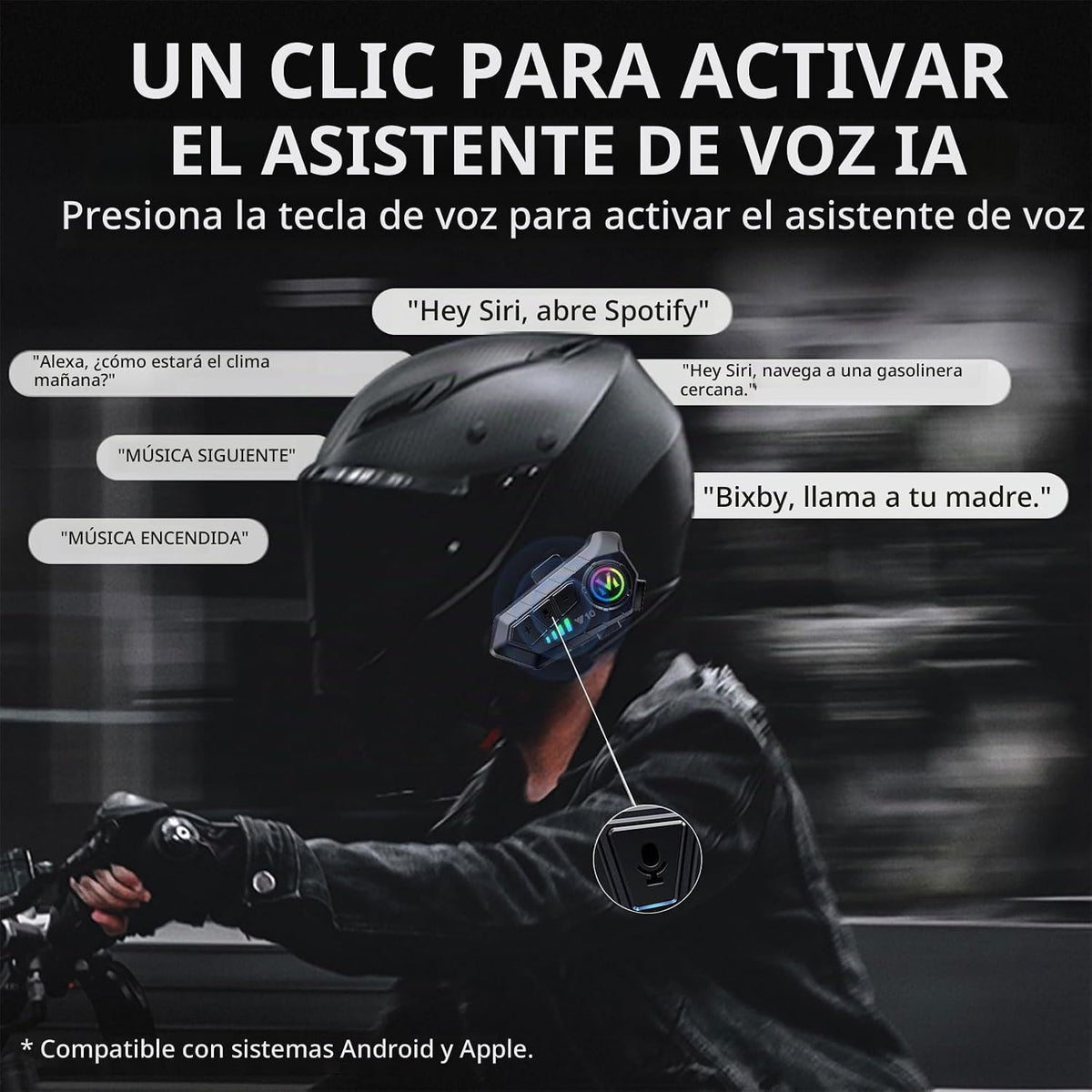 BTQILEYOO Y10 Audífonos Bluetooth para casco de motocicleta, auricu...