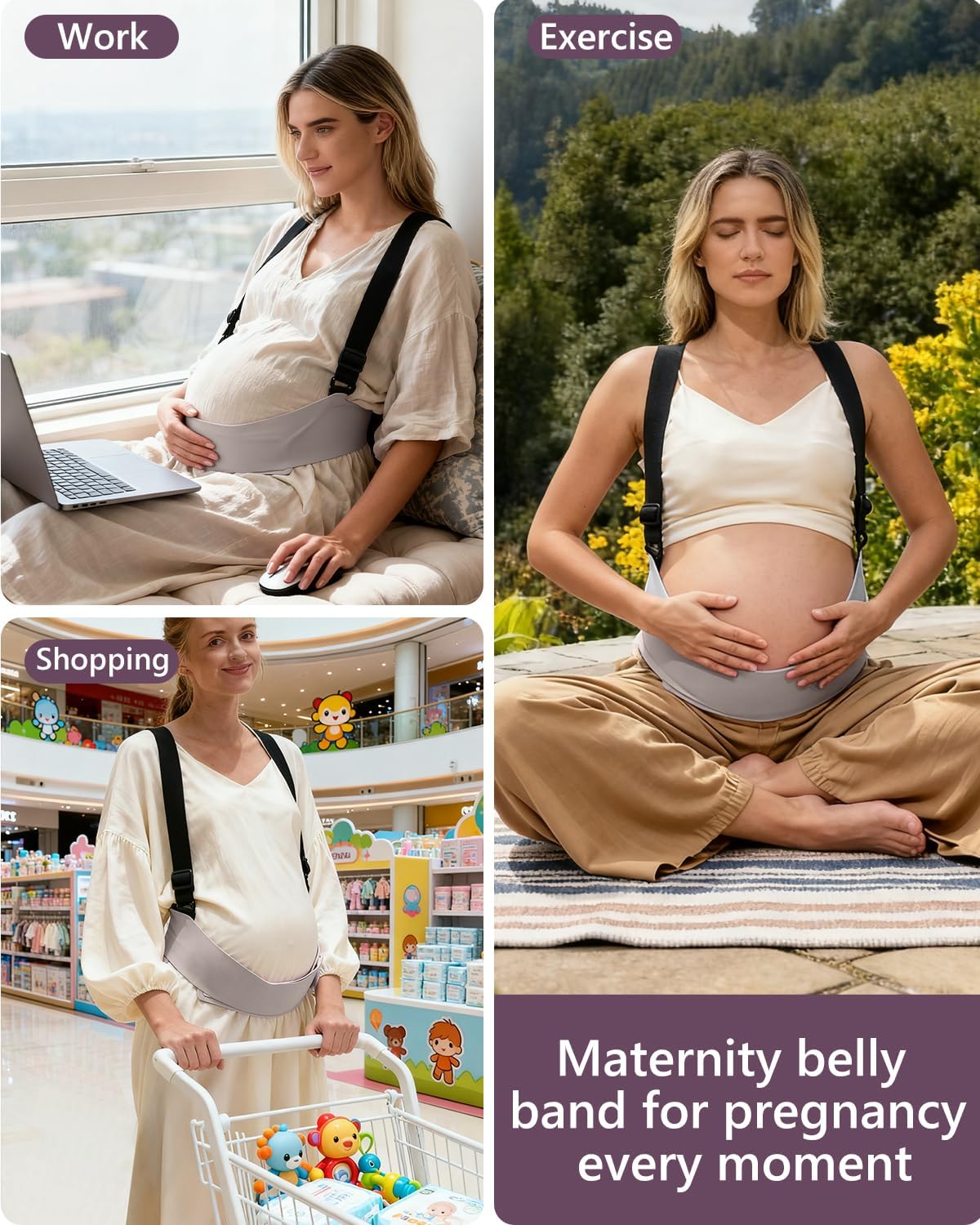Momfree Bandas para el vientre para mujeres embarazadas, cinturón d...