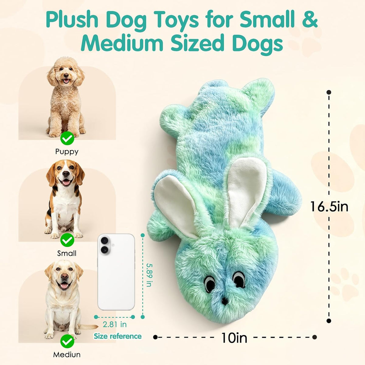Fuufome Juguete masticable para perros sin relleno, juguete interac...