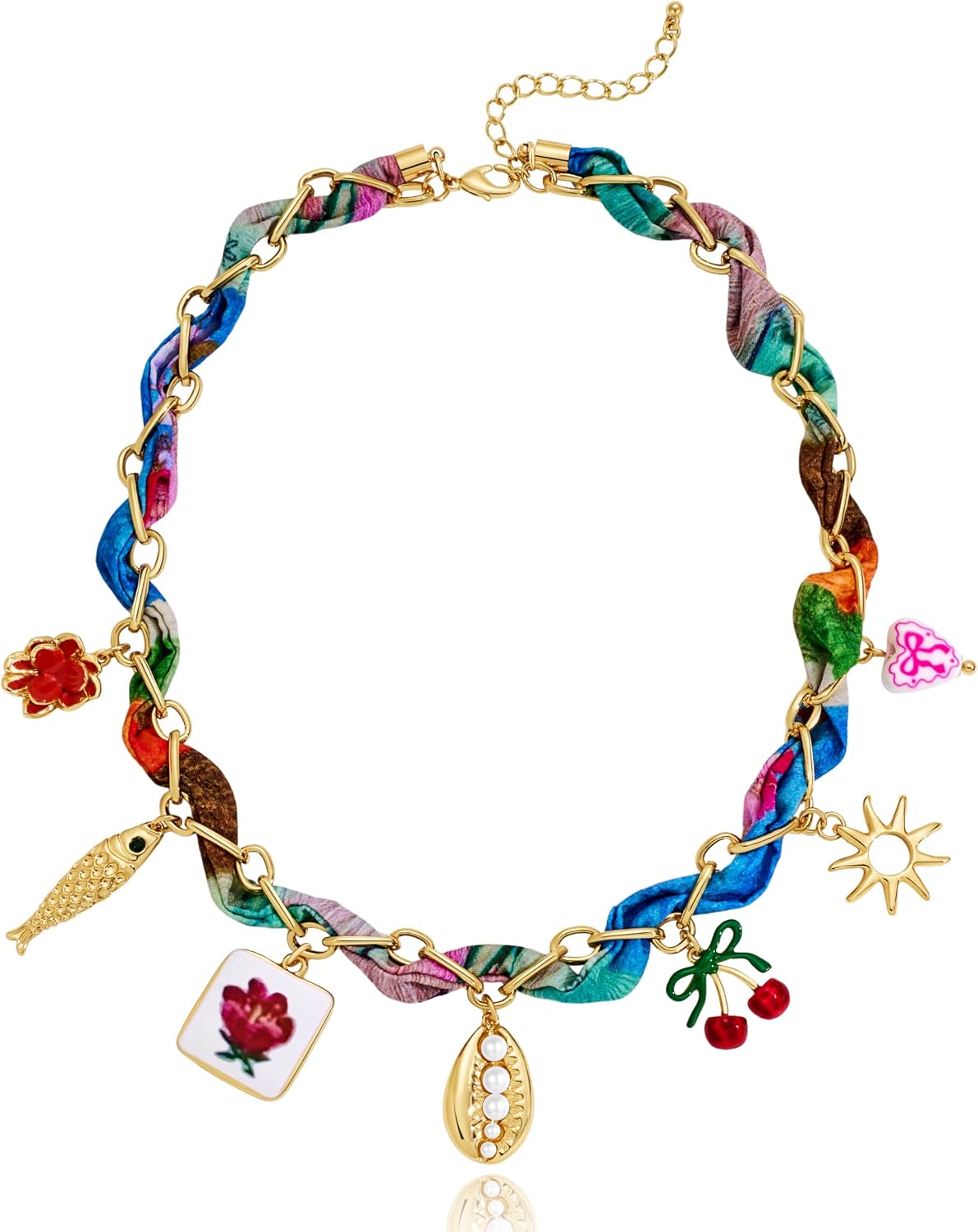 LILIE&amp;WHITE Collar con dijes de oro para mujer, collar bandana...