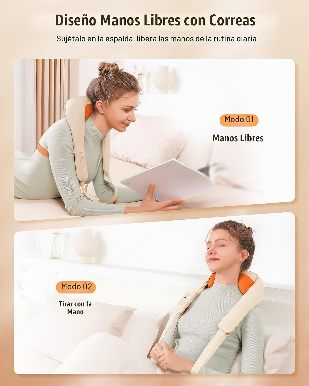 KNQZE Masajeador de cuello inalámbrico para aliviar el dolor de tej...