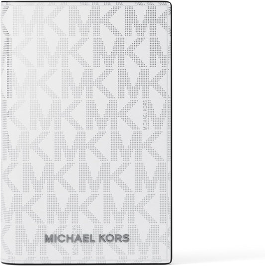 Michael Kors Hudson - Estuche plegable para tarjetas, lámina blanca
