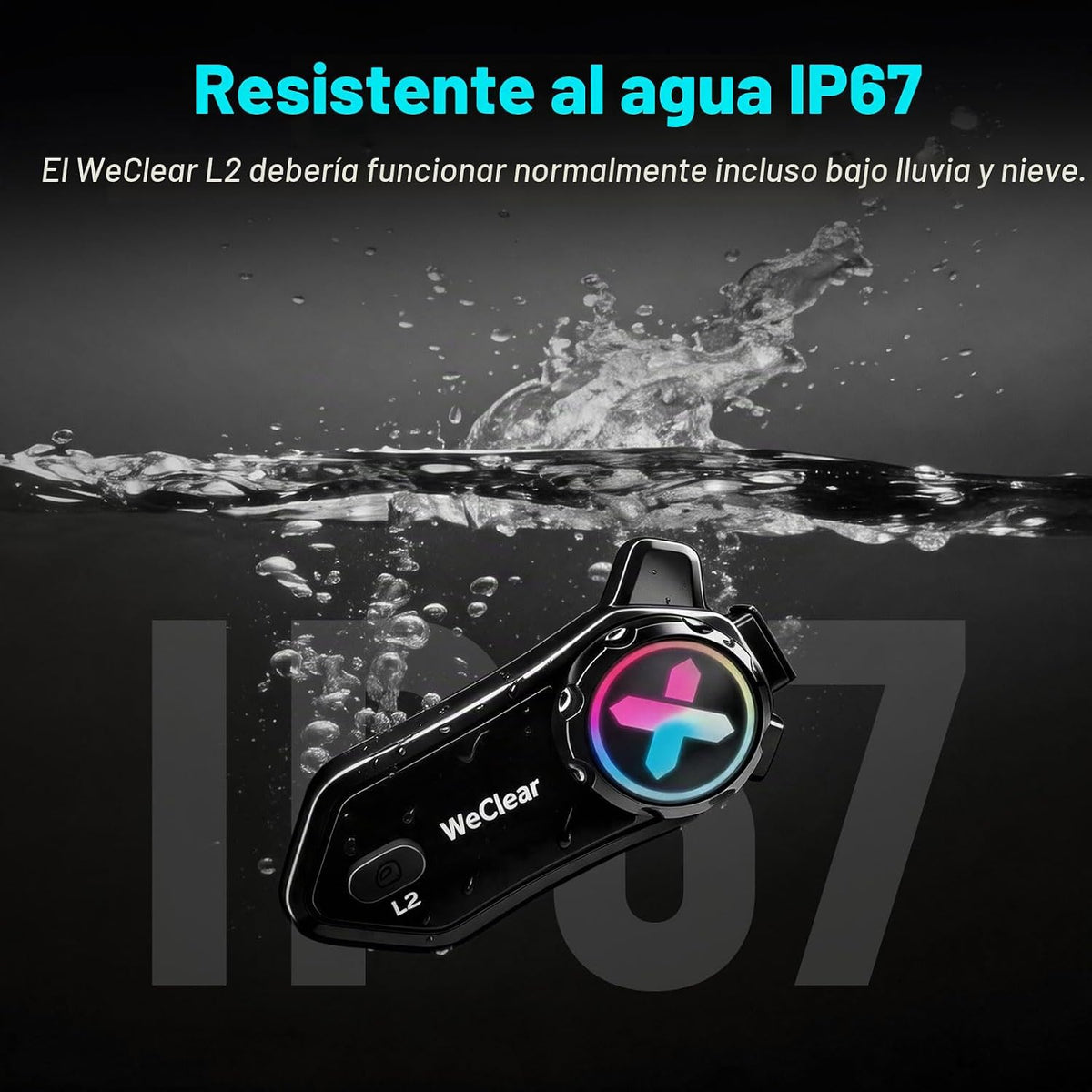 WeClear L2 - Auriculares Bluetooth para motocicleta, intercomunicad...