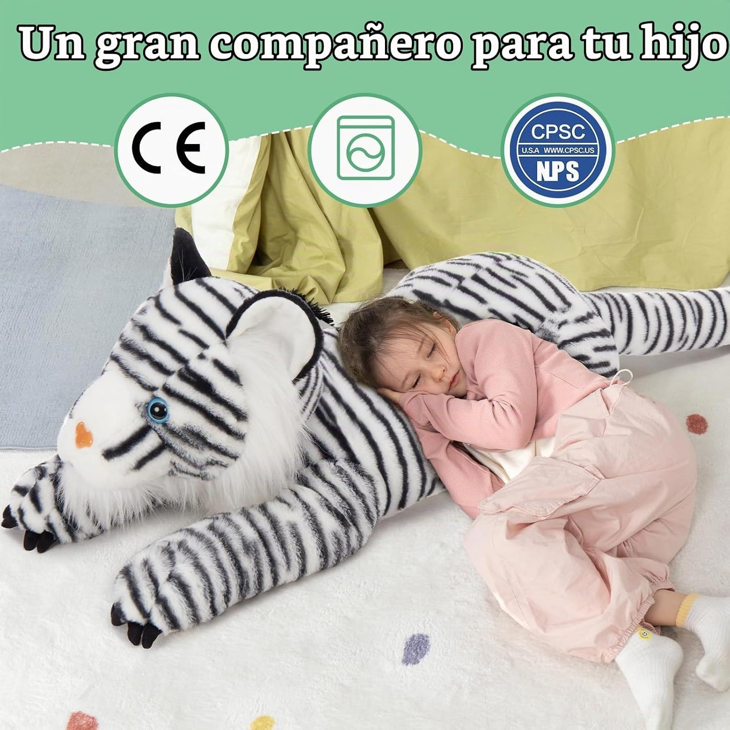 MaoGoLan Animal de peluche gigante de tigre blanco \u2013 Juguete d...