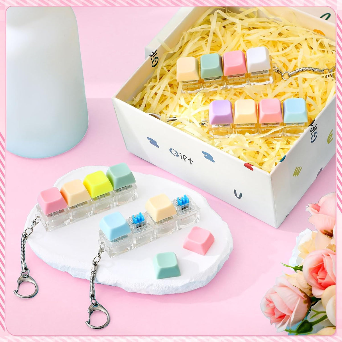Halloscume 4 piezas de juguete para ansiedad con teclado, 4 en 1, c...