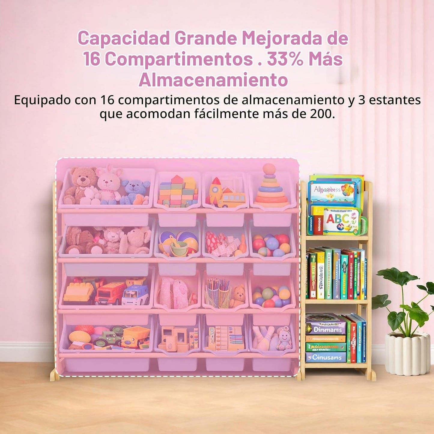 Etitlly Organizador de almacenamiento de juguetes para niños con es...