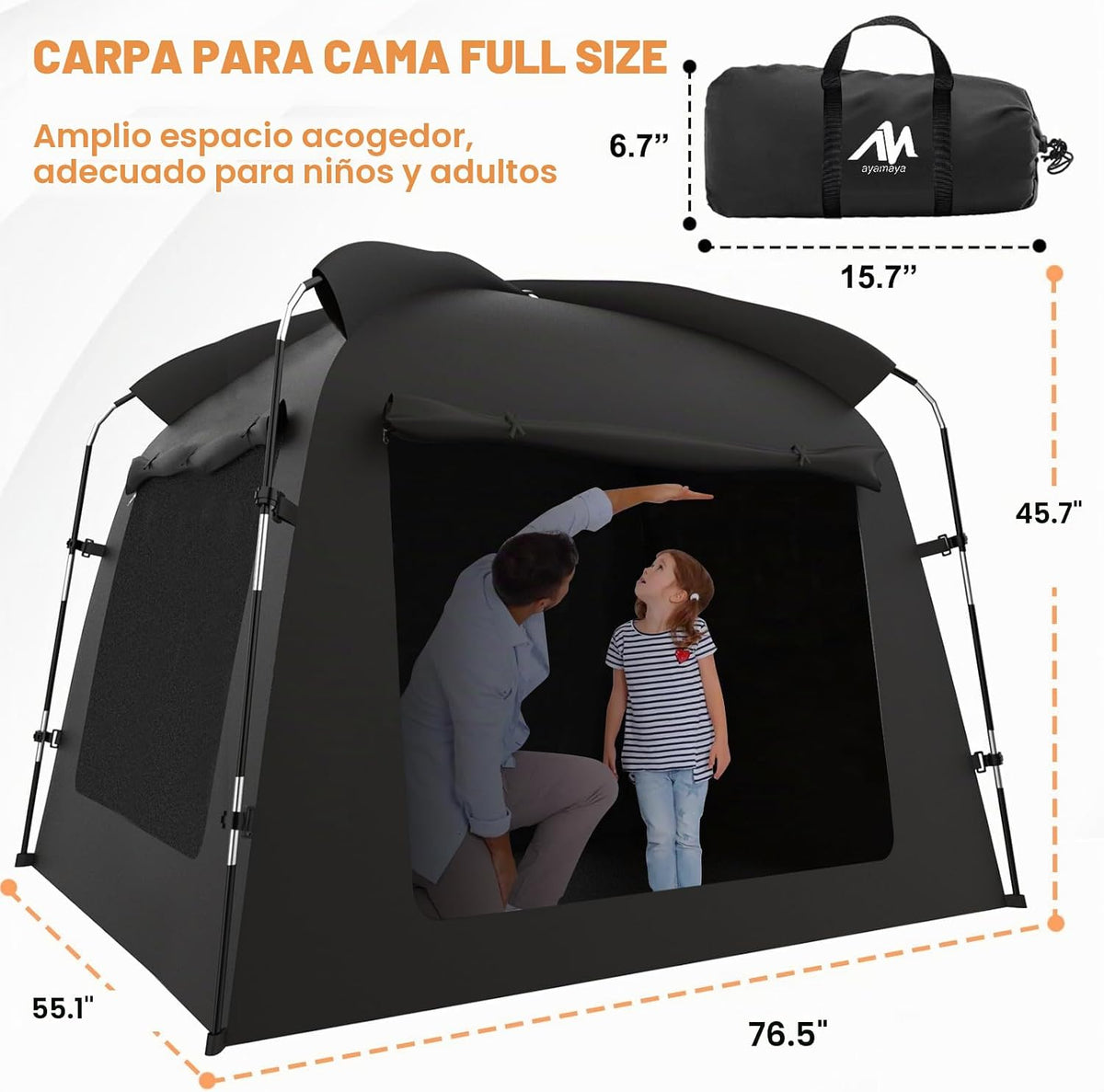 AYAMAYA Tienda de Cama, Carpas de Privacidad Interior Dosel de Cama...