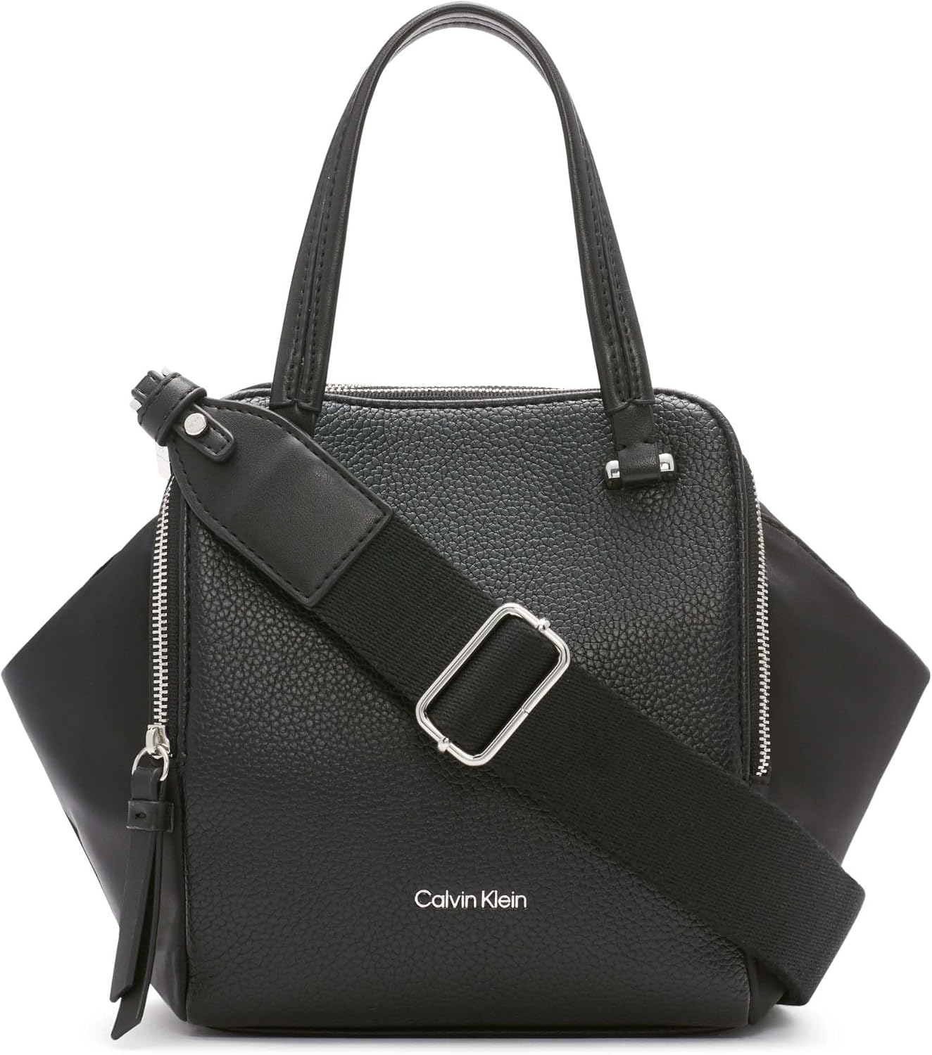 Calvin Klein Mini bolso cruzado de mármol con triple compartimento