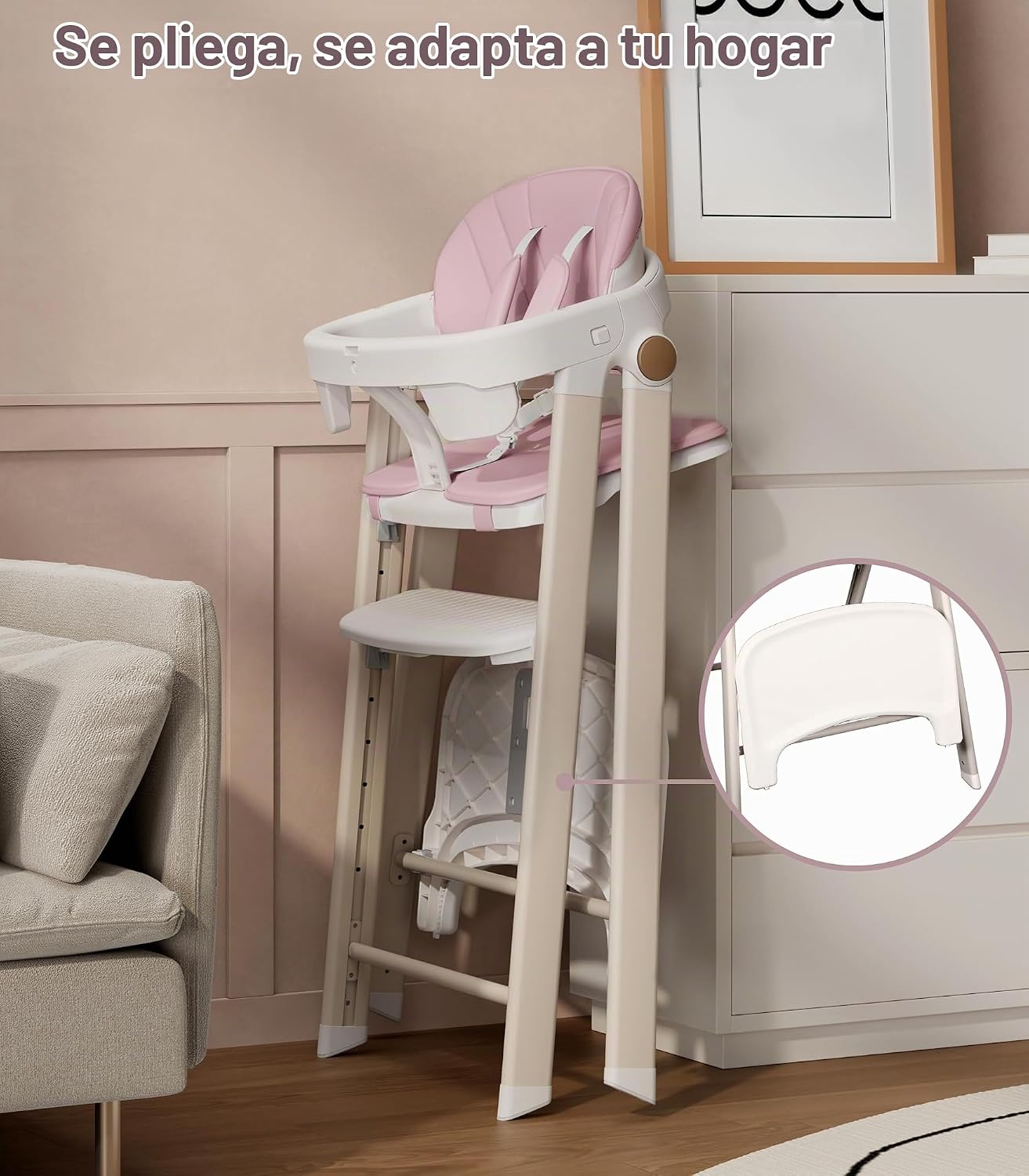 Silla alta plegable para bebé y torre de pie para niñas mayores de...