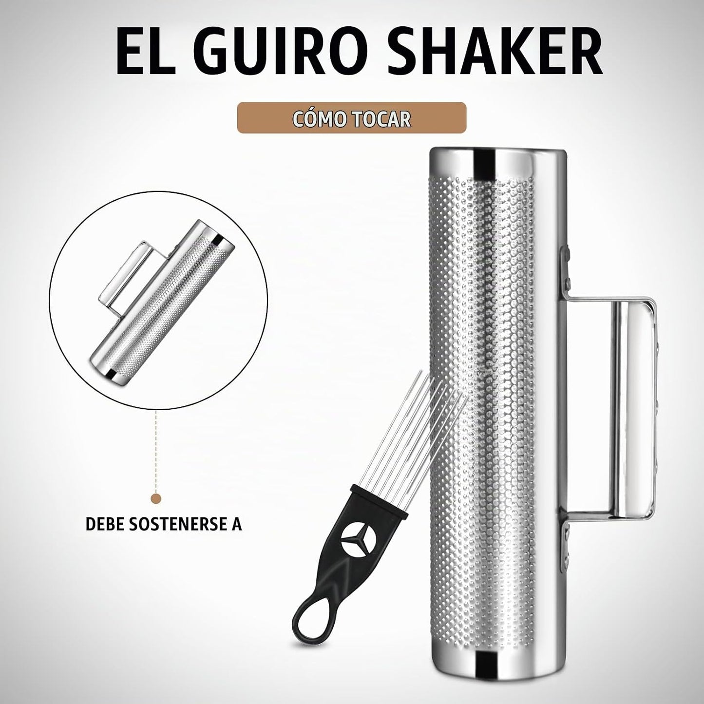 Soulmate Güiro de 10"x3" - Instrumento de Metal Güiro de Ac...