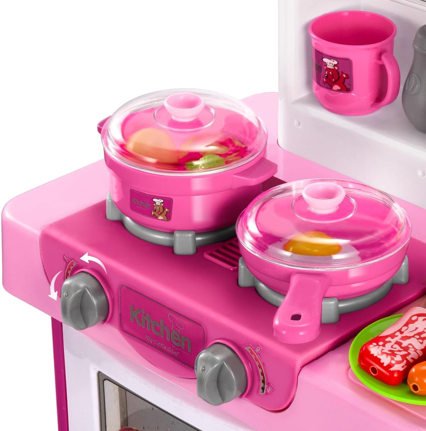 Juego de cocina para niños TEMI, 34 piezas, juguetes de cocina para...