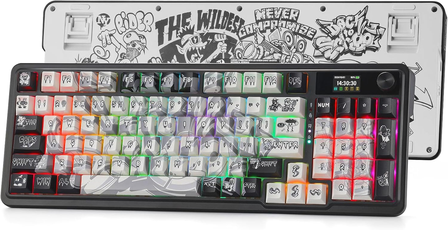Redragon K719 PRO Teclado Gaming Inalámbrico con Gasket con Pantall...