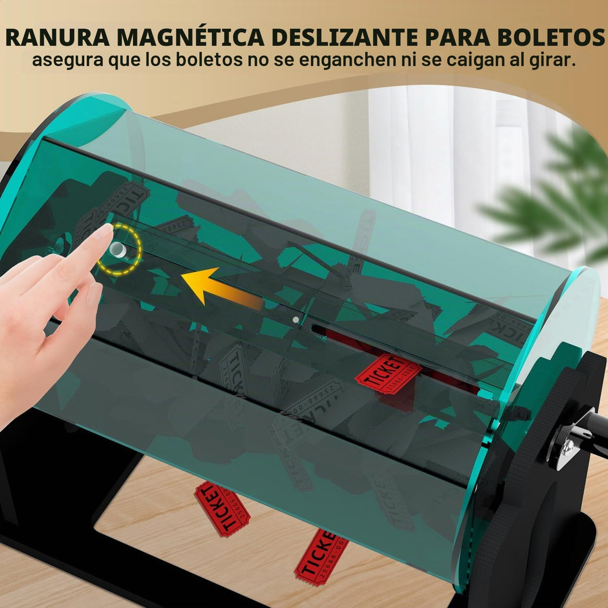 Spinner de tambor de boleto de rifa con mango de giro silencioso pa...