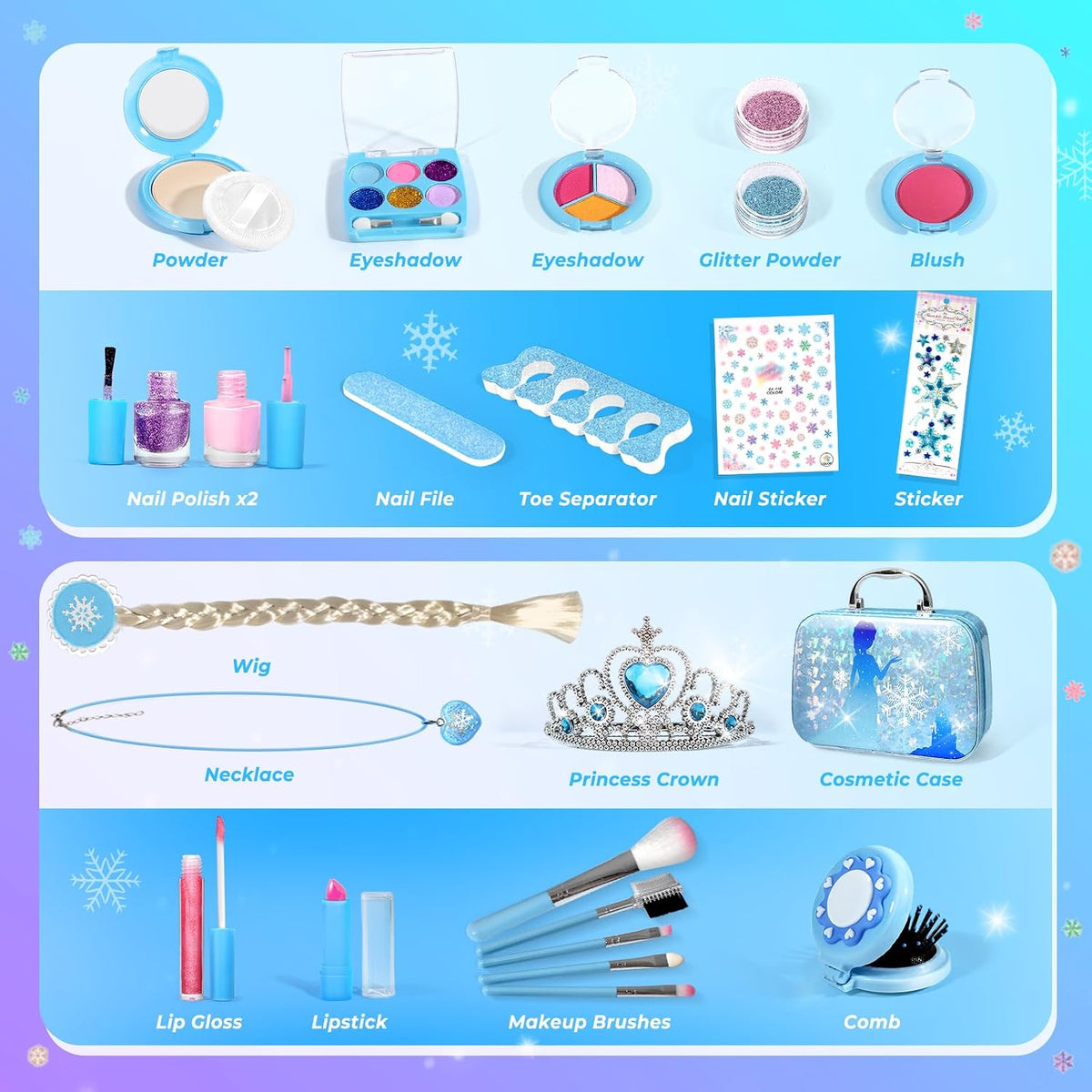 INNOCHEER - Kit de maquillaje infantil para niñas, juego de maquill...